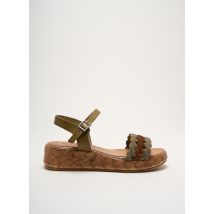 PORRONET - Sandales/Nu pieds vert en cuir - Femme - Taille 37 - Modz