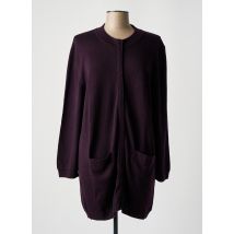 MONTAGUT - Gilet manches longues violet en merinos - Femme - Taille 44 - Modz