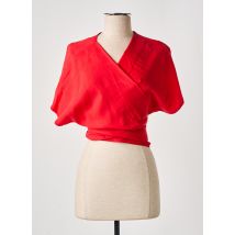 B.YU - Gilet cache-cœur rouge en lyocell - Femme - Taille 38 - Modz