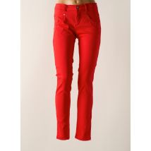JENSEN - Pantalon slim rouge en coton - Femme - Taille 38 - Modz
