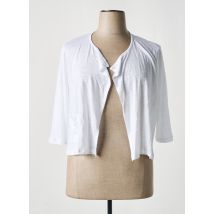 MALOKA - Gilet manches longues blanc en lin - Femme - Taille 50 - Modz