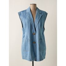 LUMINA - Gilet sans manche bleu en coton - Femme - Taille 36 - Modz