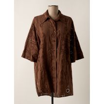 LUMINA - Tunique manches courtes marron en coton - Femme - Taille 36 - Modz