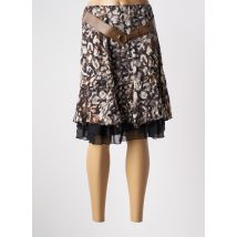 MOKA'S - Jupe mi-longue gris en viscose - Femme - Taille 38 - Modz