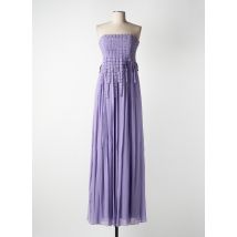 NISSA - Robe longue violet en soie - Femme - Taille 40 - Modz