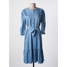 K-DESIGN - Robe mi-longue bleu en lyocell - Femme - Taille 40 - Modz