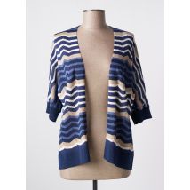 K-DESIGN - Gilet manches longues bleu en viscose - Femme - Taille 40 - Modz