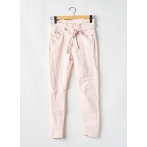 ONLY - Pantalon slim rose en coton - Femme - Taille 38 - Modz