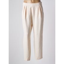 PABLO - Pantalon droit beige en polyester - Femme - Taille 38 - Modz