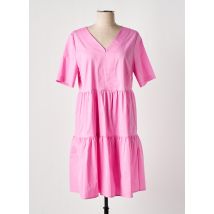 TUZZI - Robe mi-longue rose en coton - Femme - Taille 40 - Modz