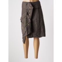 BELLOCOTON - Jupe mi-longue marron en lin - Femme - Taille 40 - Modz