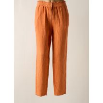 LCDN - Pantalon droit orange en lin - Femme - Taille 44 - Modz