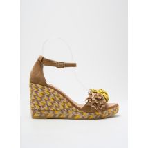 GAIMO - Espadrilles jaune en cuir - Femme - Taille 37 - Modz