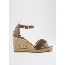 GAIMO - Espadrilles marron en cuir - Femme - Taille 39 - Modz