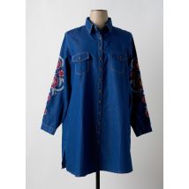 CARISAL - Tunique manches longues bleu en coton - Femme - Taille 40 - Modz