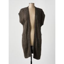 UN POINT C EST TOUT - Gilet manches courtes marron en acrylique - Femme - Taille 44 - Modz