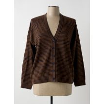 F. D'ARVOR - Gilet manches longues marron en laine - Femme - Taille 42 - Modz