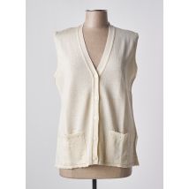 GRIFFON - Gilet sans manche beige en acrylique - Femme - Taille 42 - Modz