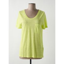ALLUDE - T-shirt jaune en lin - Femme - Taille 38 - Modz