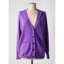 ALLUDE - Gilet manches longues violet en laine - Femme - Taille 38 - Modz