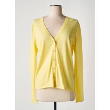 ALLUDE - Gilet manches longues jaune en coton - Femme - Taille 40 - Modz