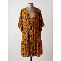JUSTMINE - Robe mi-longue orange en viscose - Femme - Taille 40 - Modz