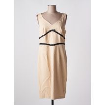 ESTEL COLLECTION - Robe mi-longue beige en coton - Femme - Taille 44 - Modz