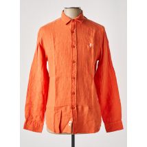 MCS - Chemise manches longues orange clair en lin - Homme - Taille S - Modz