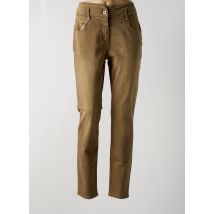 GEISHA - Pantalon slim marron en coton - Femme - Taille 40 - Modz