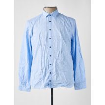 IZAC - Chemise manches longues bleu en coton - Homme - Taille XL - Modz