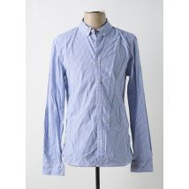 TEDDY SMITH - Chemise manches longues bleu en coton - Homme - Taille M - Modz