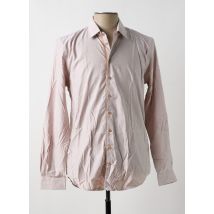 IZAC - Chemise manches longues beige en coton - Homme - Taille L - Modz