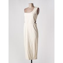 ANGELA DAVIS - Robe mi-longue beige en viscose - Femme - Taille 38 - Modz