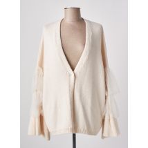 ANGELA DAVIS - Gilet manches longues beige en acrylique - Femme - Taille 38 - Modz
