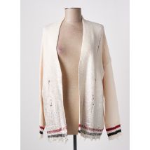 ANGELA DAVIS - Gilet manches longues beige en acrylique - Femme - Taille 38 - Modz