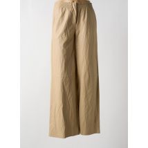 ANGELA DAVIS - Pantalon large beige en polyurethane - Femme - Taille 40 - Modz