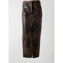 KING KONG - Jupe longue marron en polyester - Femme - Taille 38 - Modz