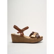 AMOA - Sandales/Nu pieds marron en cuir - Femme - Taille 41 - Modz