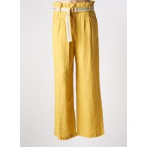 7 SEASONS - Pantalon droit jaune en lin - Femme - Taille 38 - Modz