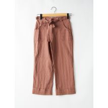 S.CAPADE - Pantalon 7/8 marron en coton - Femme - Taille 38 - Modz