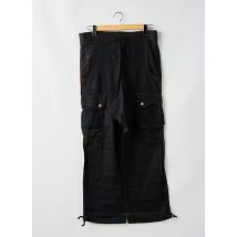 KILLAH - Pantalon cargo noir en lin - Femme - Taille 38 - Modz