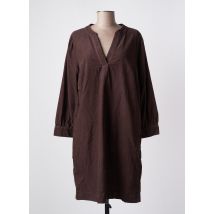 KAFFE - Robe mi-longue marron en coton - Femme - Taille 44 - Modz