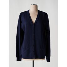 GEVANA - Gilet manches longues bleu en merinos - Femme - Taille 40 - Modz