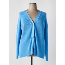 HAJO - Gilet manches longues bleu en coton - Femme - Taille 52 - Modz