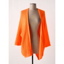 MADE IN ITALY - Gilet manches longues orange en acrylique - Femme - Taille TU - Modz