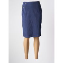 BRUNO SAINT HILAIRE - Jupe mi-longue bleu en coton - Femme - Taille 36 - Modz