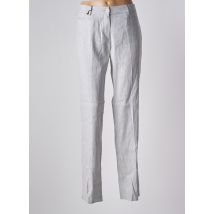 BRUNO SAINT HILAIRE - Pantalon droit gris en lin - Femme - Taille 38 - Modz