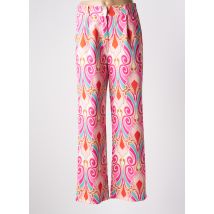 MADE IN ITALY - Pantalon large rose en polyester - Femme - Taille 38 - Modz