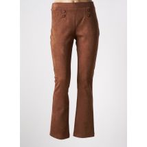 HALOGENE - Pantalon droit marron en polyester - Femme - Taille 38 - Modz