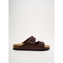 NATURAL WORLD - Mules/Sabots marron fonce en cuir - Homme - Taille 44 - Modz